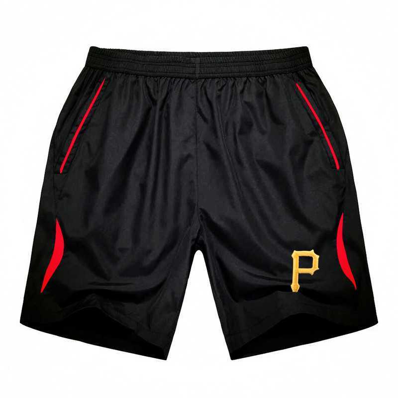 Men's Pittsburgh Pirates Black Red Stripe MLB Shorts,We sell and wholesale Men's Pittsburgh Pirates Black Red Stripe MLB Shorts on line form chian!